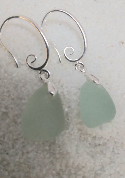 Aqua Seaglass Earrings